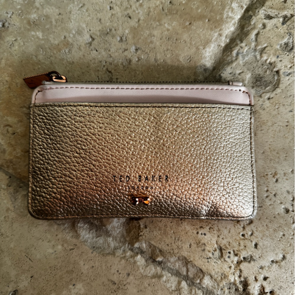 Metallic rose gold Ted Baker wallet/card holder